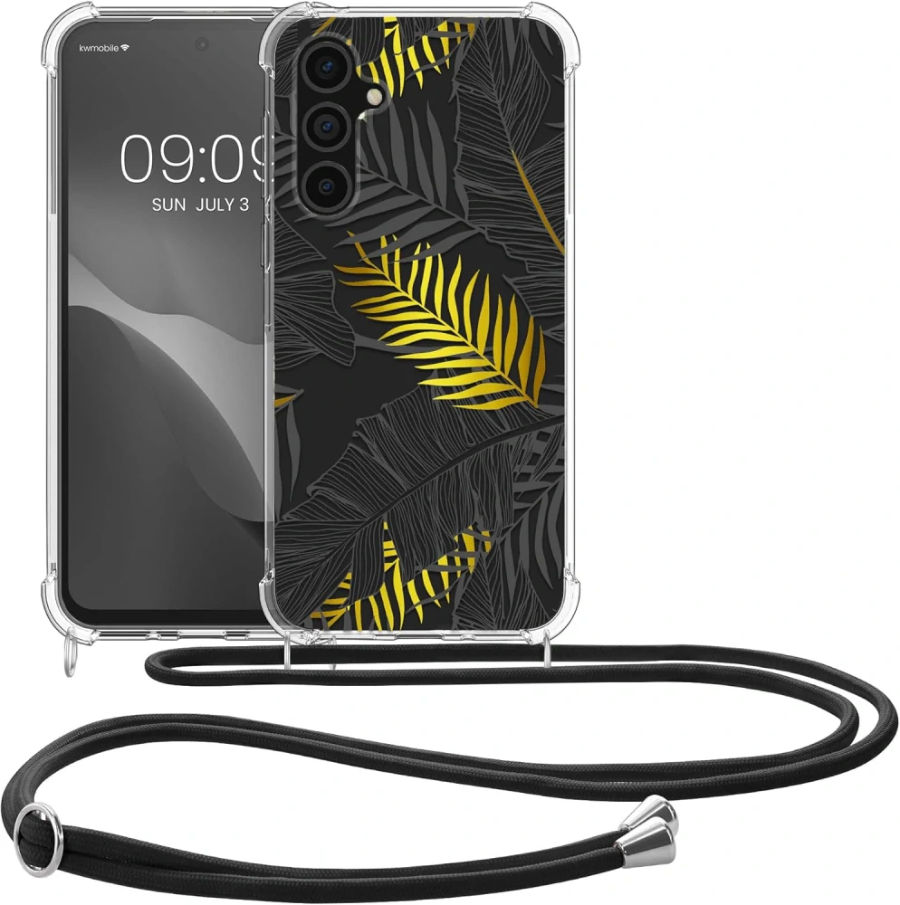 Crossbody pouzdro kwmobile - Samsung Galaxy A15 / A15 5G s popruhem - Palm leaves
