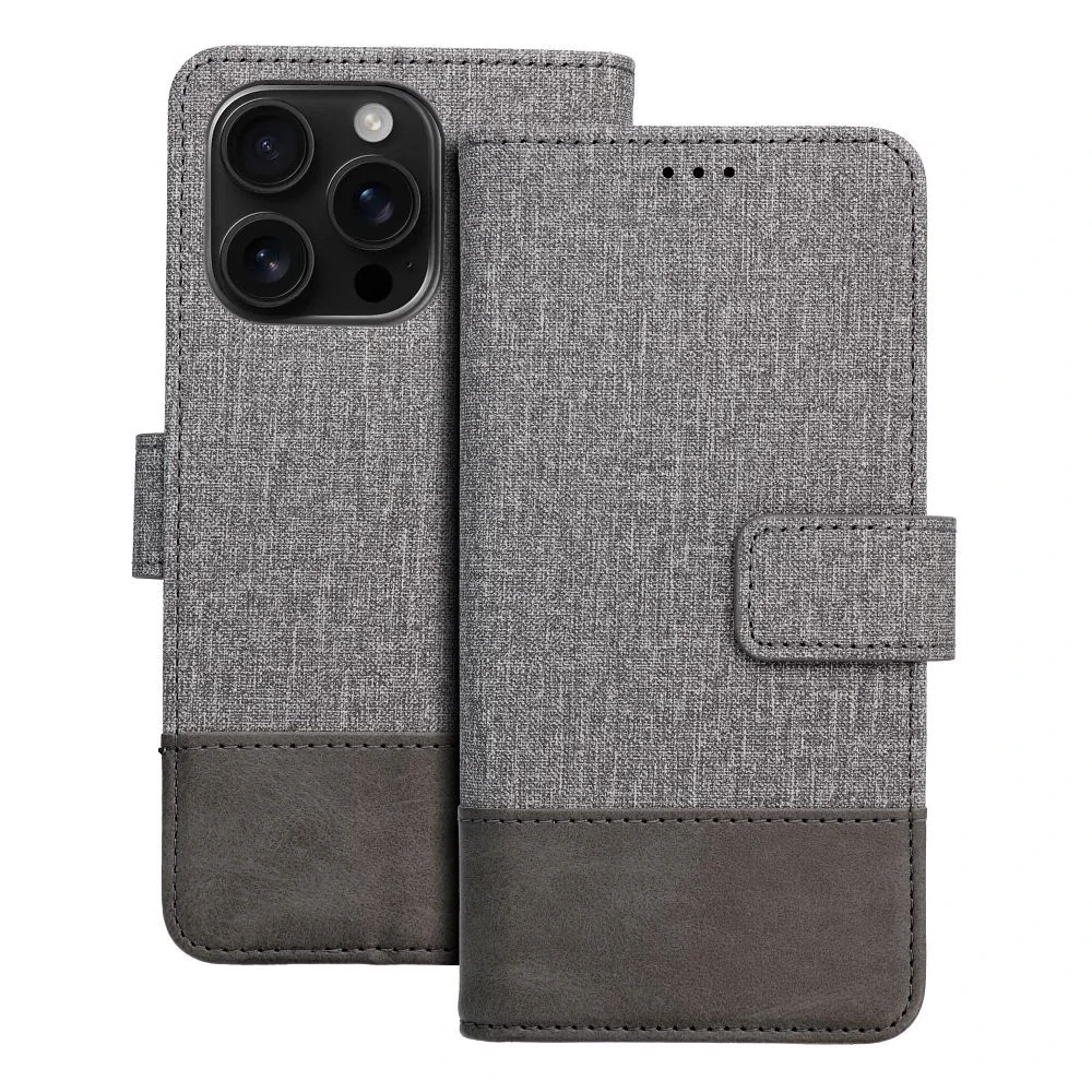 Knížkové flip pouzdro - Apple iPhone 16 Pro - COOLCASE GOMMA BOOK - šedé