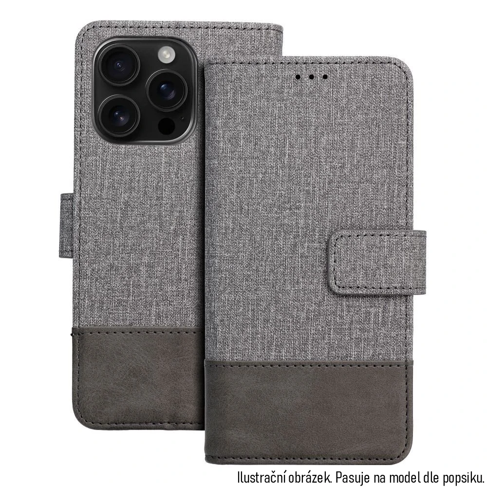 Knížkové flip pouzdro - Samsung Galaxy A35 5G - COOLCASE GOMMA BOOK - šedé