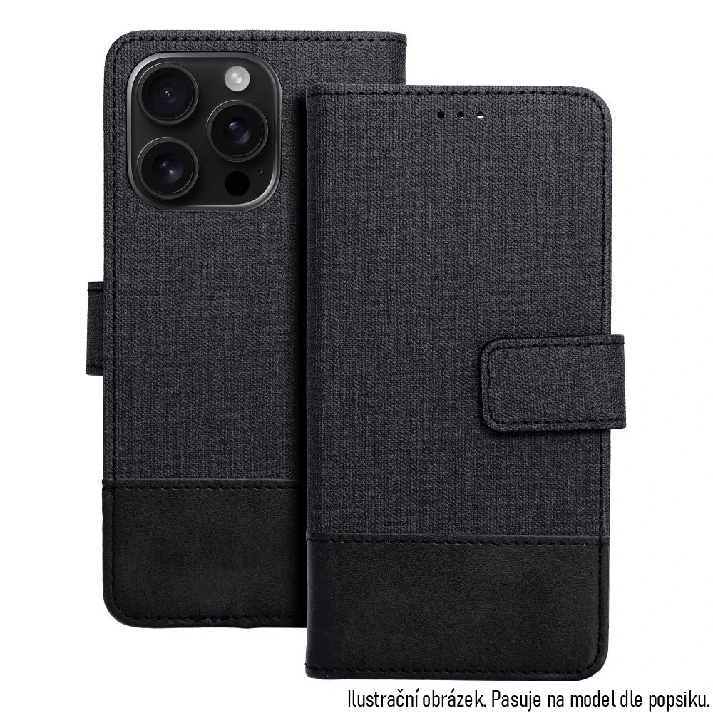 Knížkové flip pouzdro - Samsung Galaxy A15 / A15 5G - COOLCASE GOMMA BOOK - černé