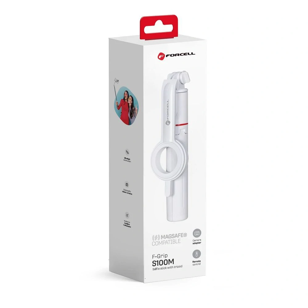 MagSelfie S100M – Selfie tyč s MagSafe® a stabilizátorem - bílá