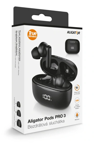 Bluetooth sluchátka Aligator Pods PRO 3 černá