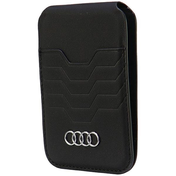 Magnetická kožená peněženka Audi MagSafe Wallet - černá