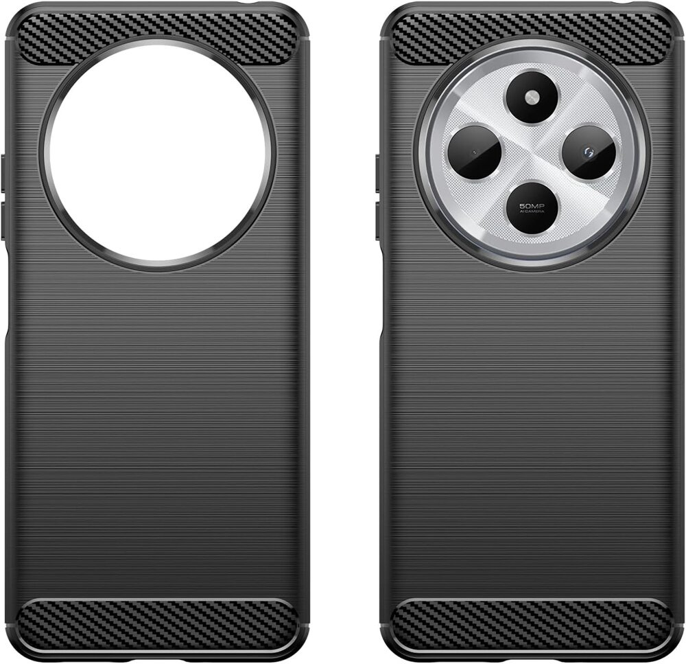 Silikonové pouzdro Coolcase CARBON na mobil Xiaomi Redmi 14C / Poco C75 Černé