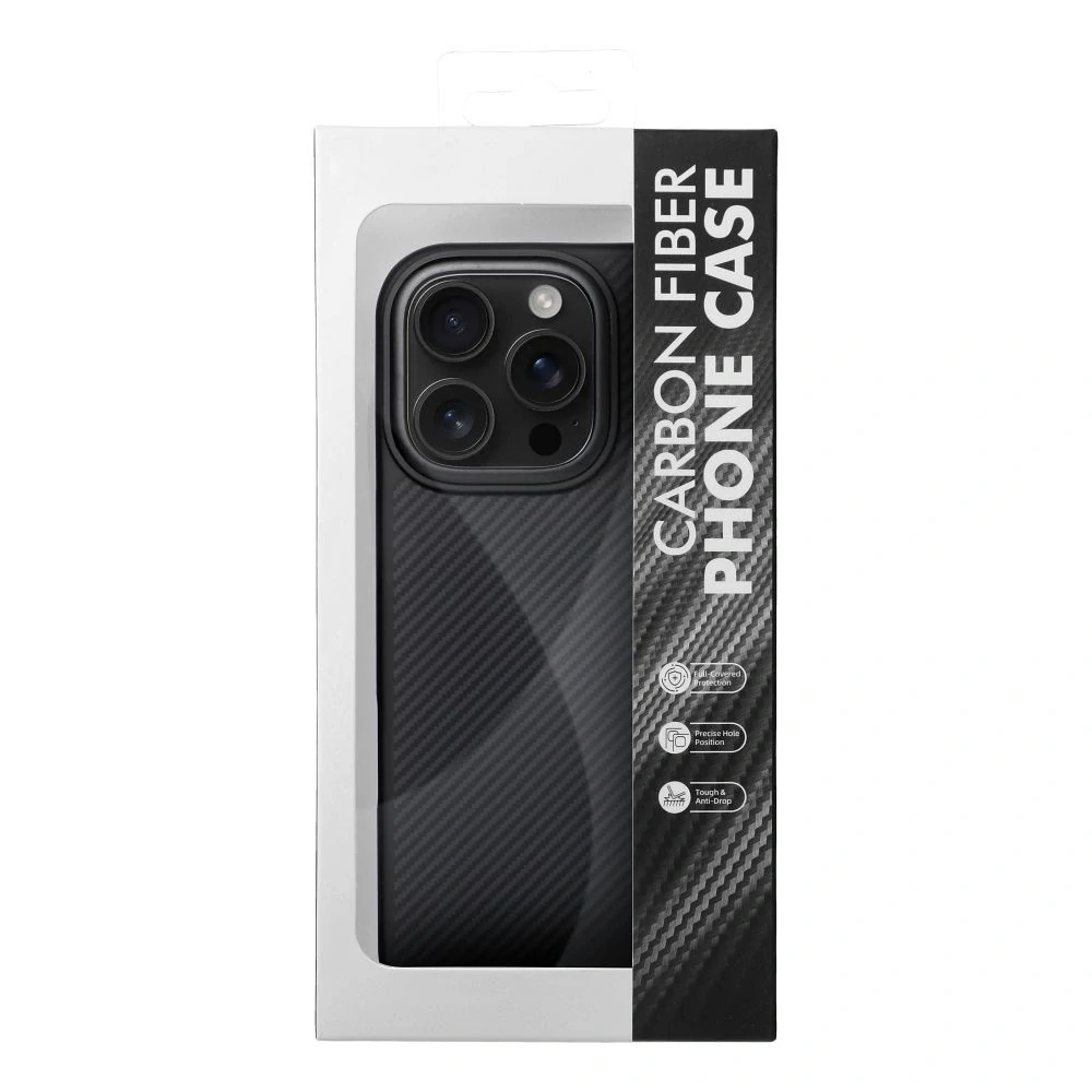 Carbon Elite Mag Cover s MagSafe – iPhone 16 Pro, černý
