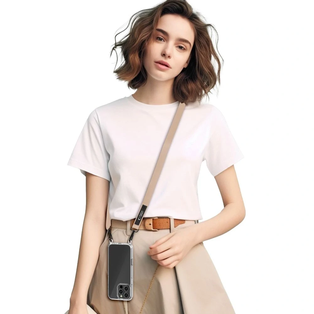 Tech-Protect C6S Crossbody Šňůrka 2v1 – béžová
