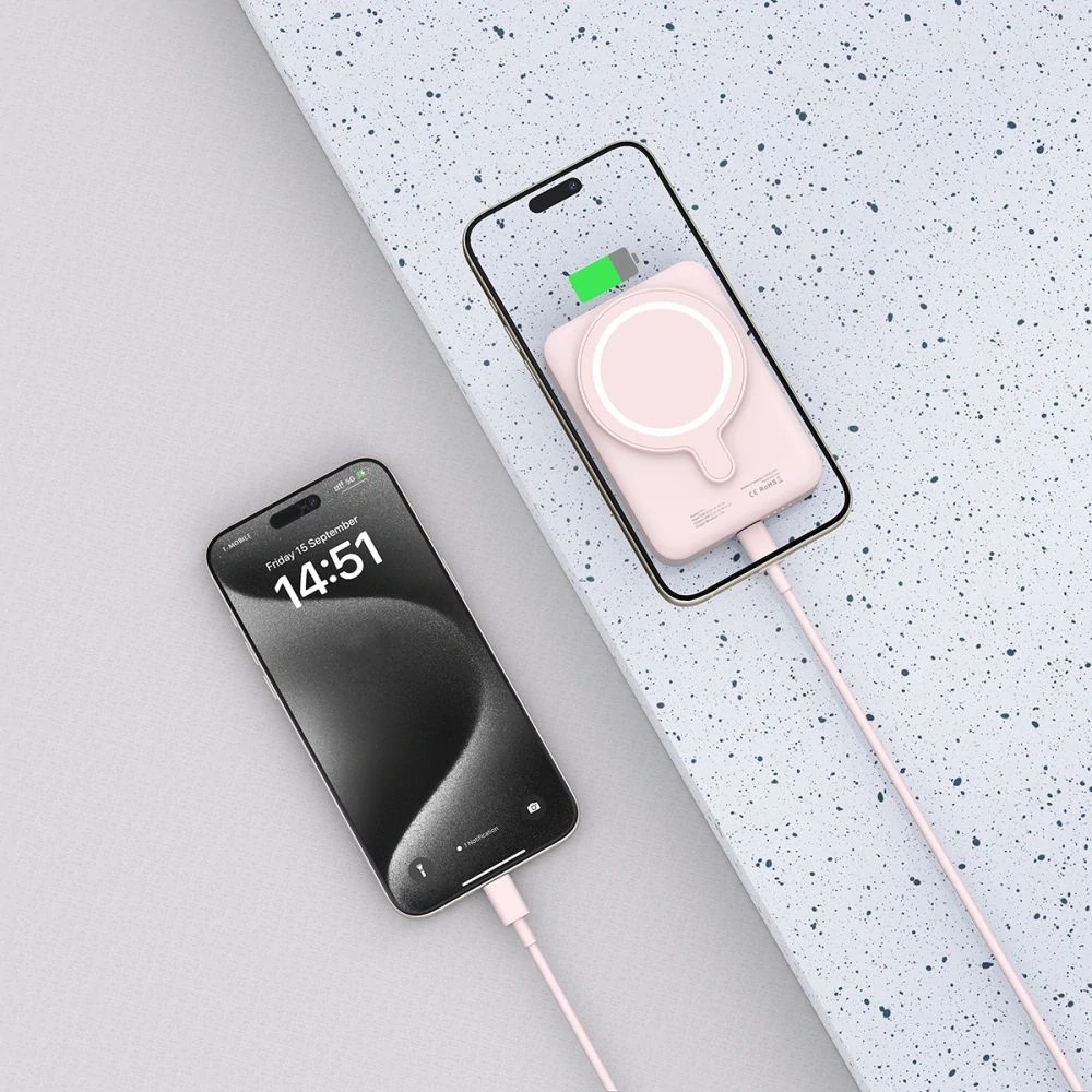 Powerbanka Tech-Protect LifeMag PB11 MagSafe 10000mAh - růžová