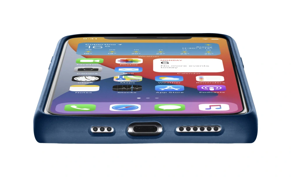 Ochranný silikonový kryt Cellularline Sensation pro Apple iPhone 12 Pro Max, navy blue - VÝPRODEJ