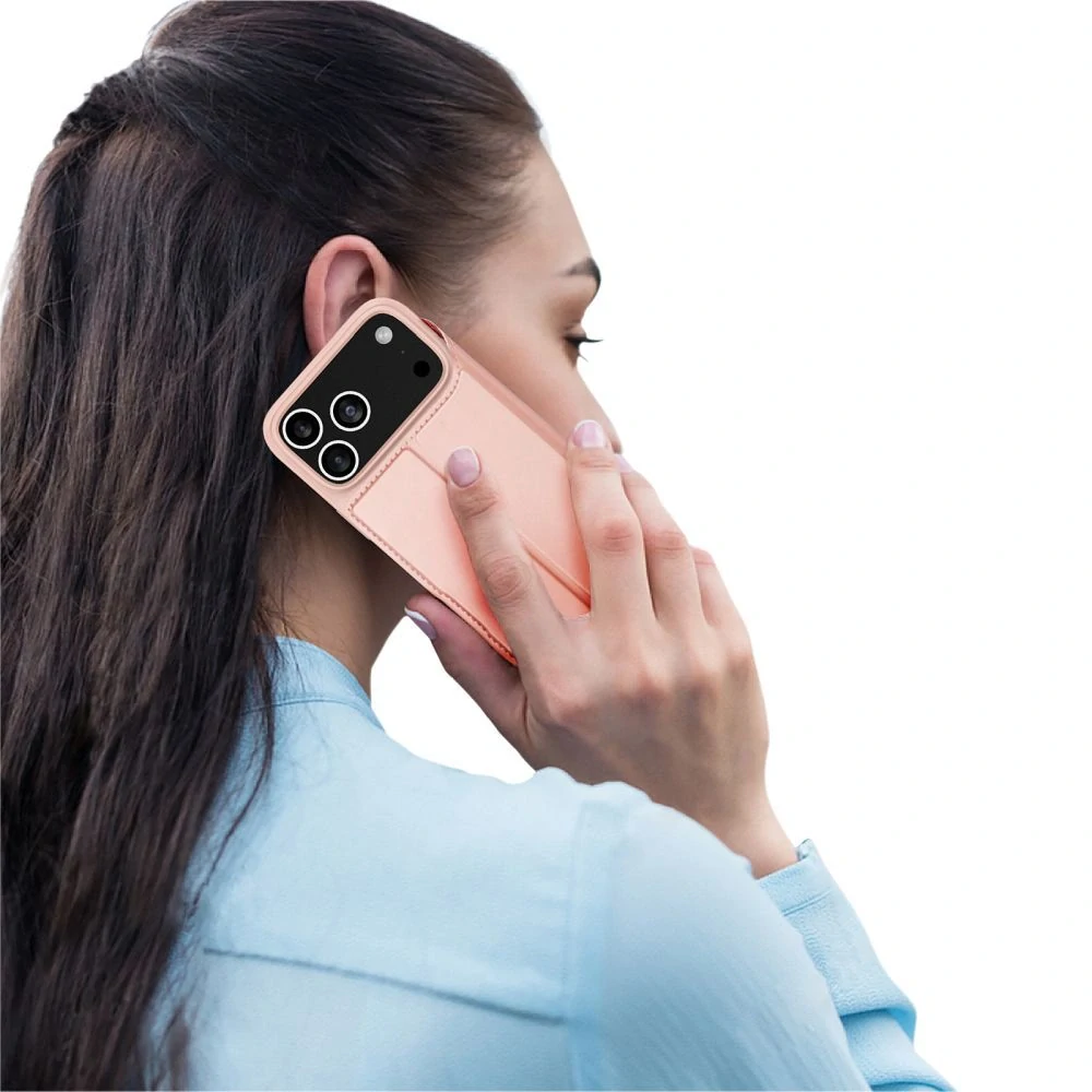 Dux Ducis Skin Pro iPhone 17 Pro – růžové flipové pouzdro