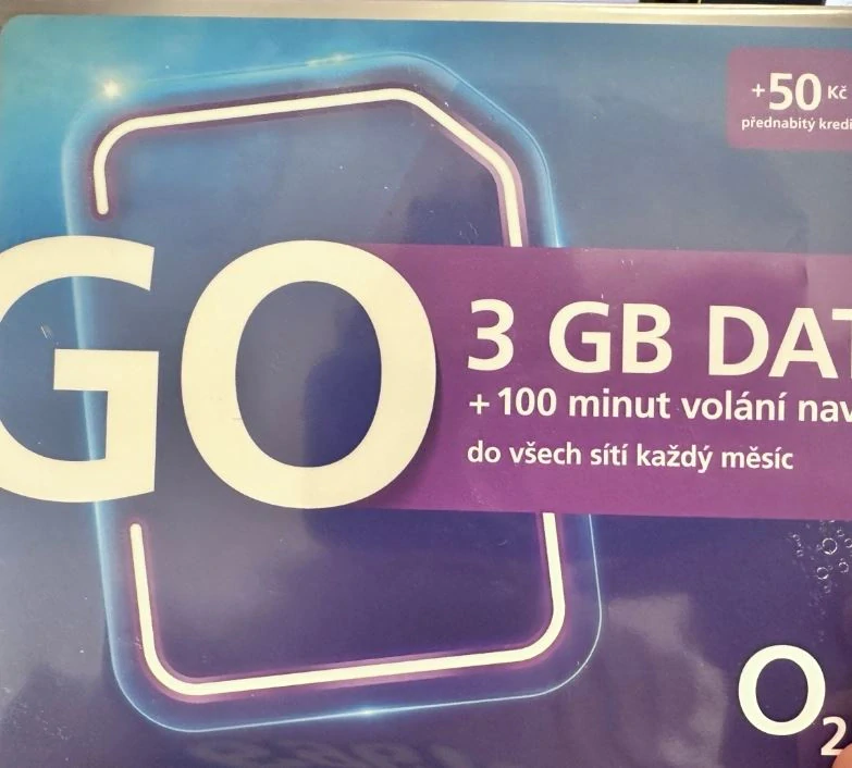 O2 GO SIM karta – 3 GB dat + 100 minut volání s pěkným číslem 720 578 028