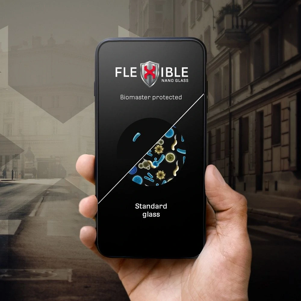 Hybridní sklo Forcell Flexible 5D pro iPhone 16 Pro / 17 / 17 Pro – černé 5903396315251