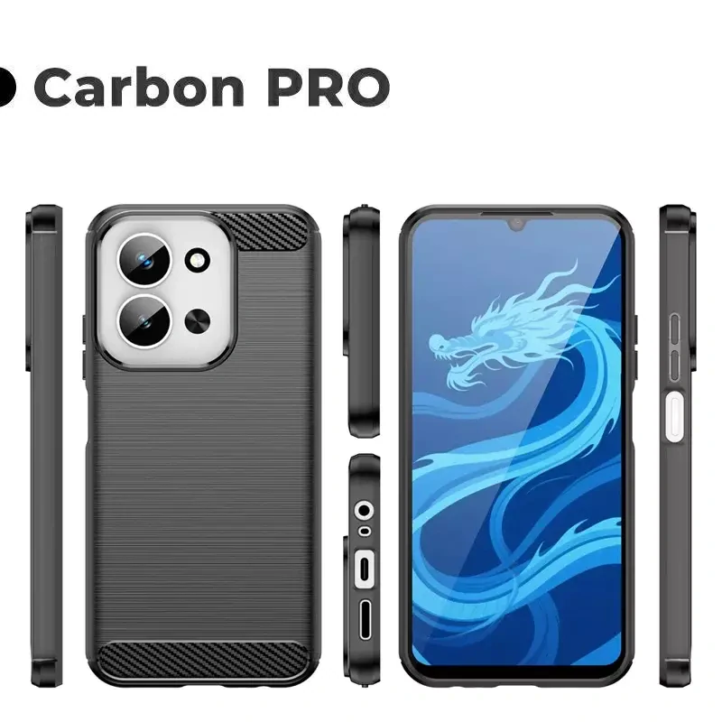 Silikonové pouzdro Carbon Xiaomi Redmi 15C – černé