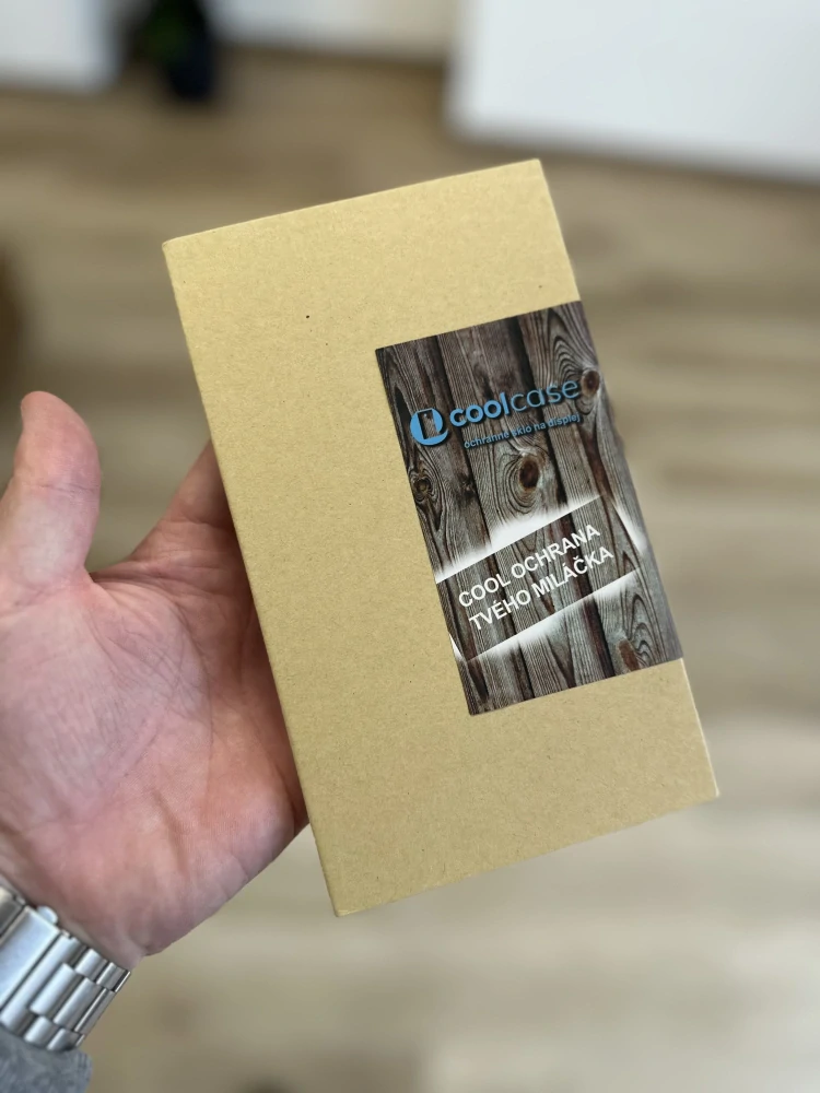 Papírová krabička na ochranné sklo 10,5x 18 cm – béžová