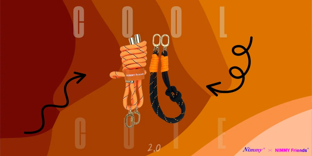 Nimmy Cool&Cute 2.0 crossbody + handstrap set – oranžovo-černý