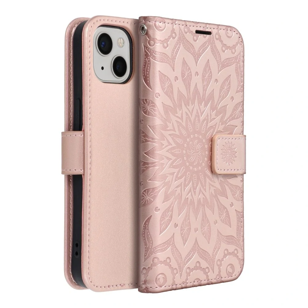Flip pouzdro na mobil iPhone 13 MEZZO Book mandala růžová