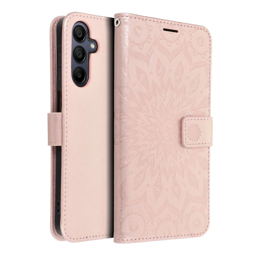 Flip pouzdro na mobil Samsung Galaxy A57 5G - MEZZO Book mandala zlatá růžová