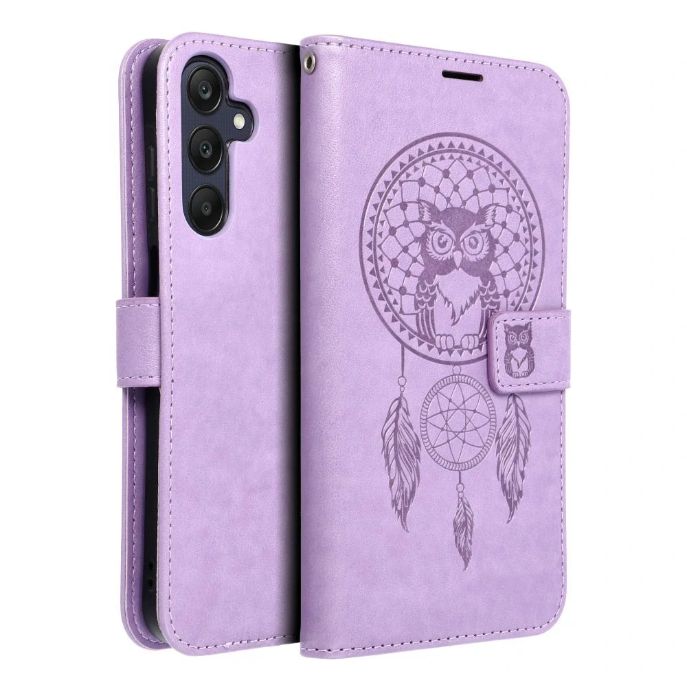 Flip pouzdro na mobil Samsung Galaxy A57 5G - MEZZO Book lapač snů fialový