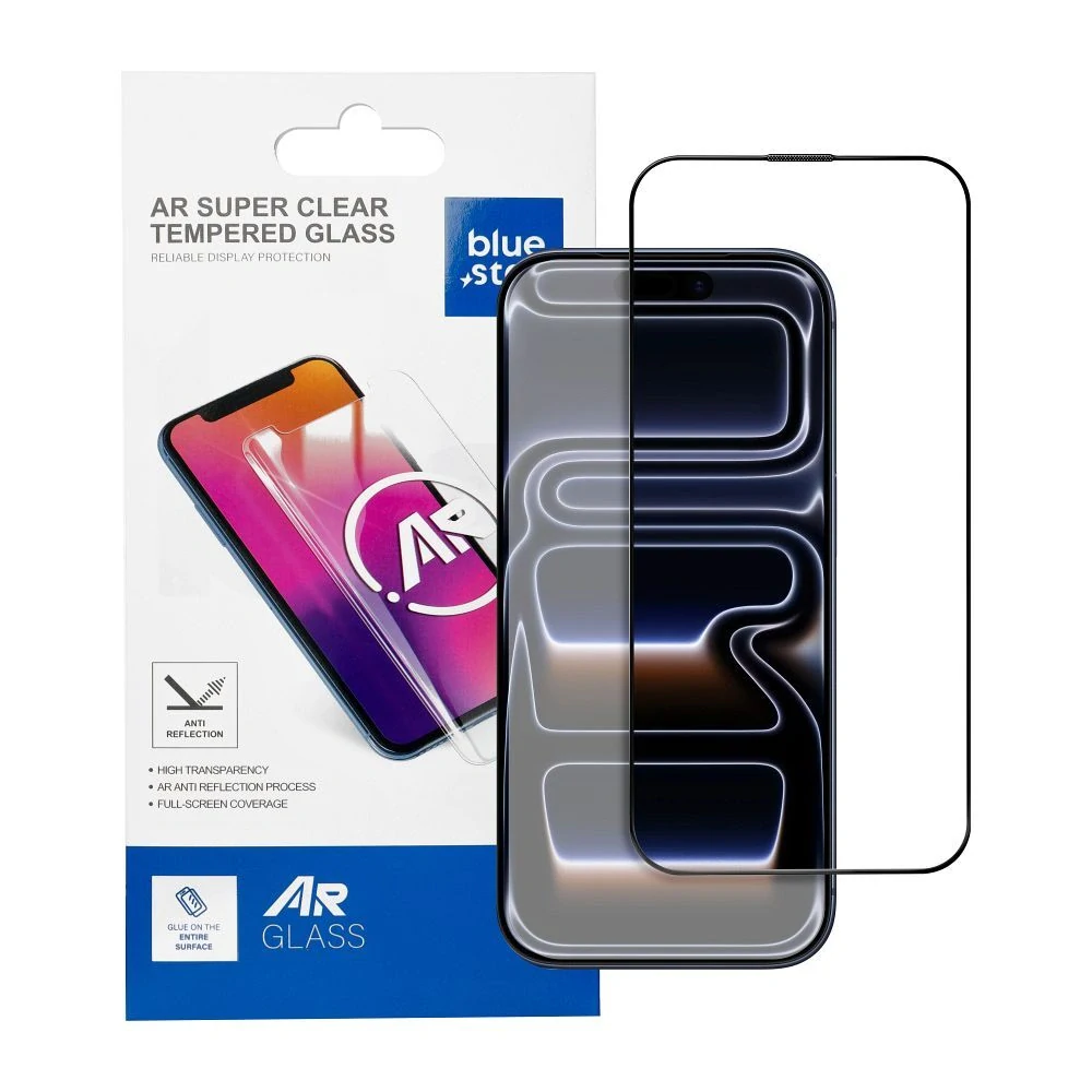 Ochranné tvrzené sklo iPhone 13 Pro / 14 - Blue Star 5D AR černé 5903396428913