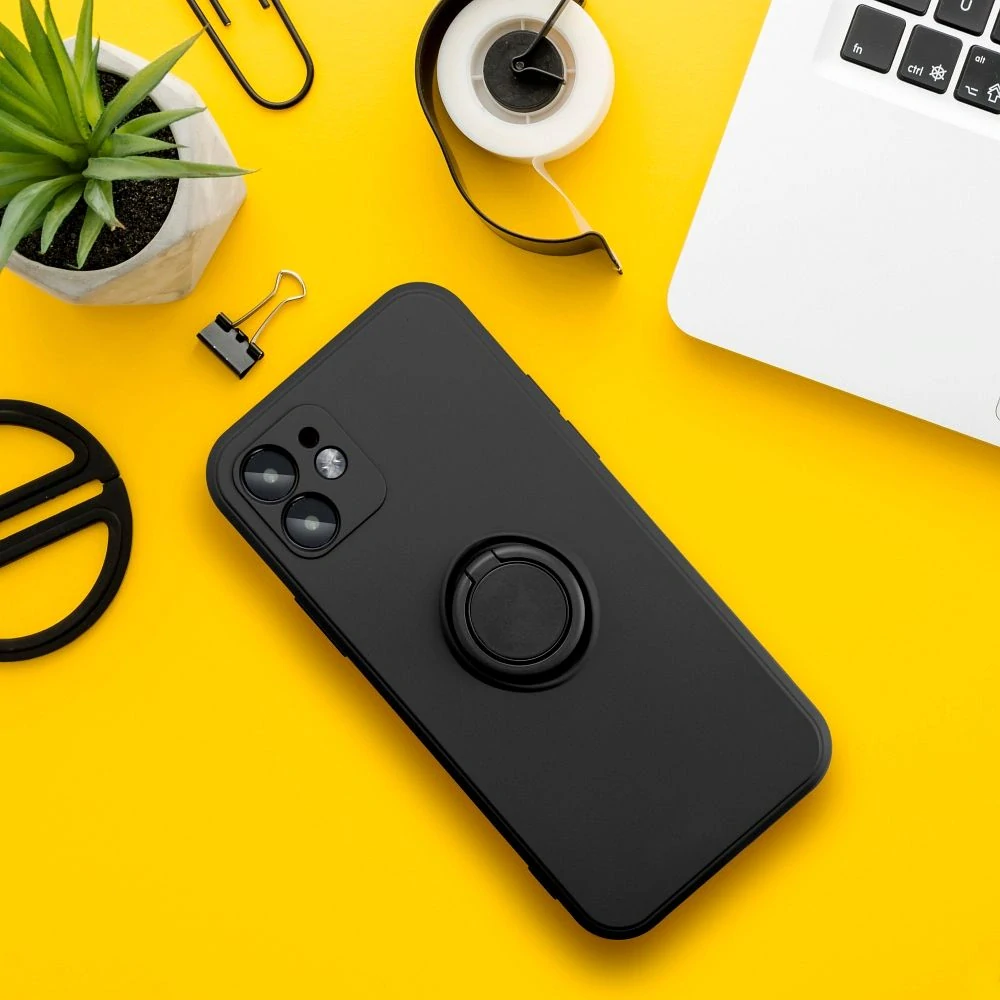 Kryt na mobil iPhone 17 - Silicone Ring černý