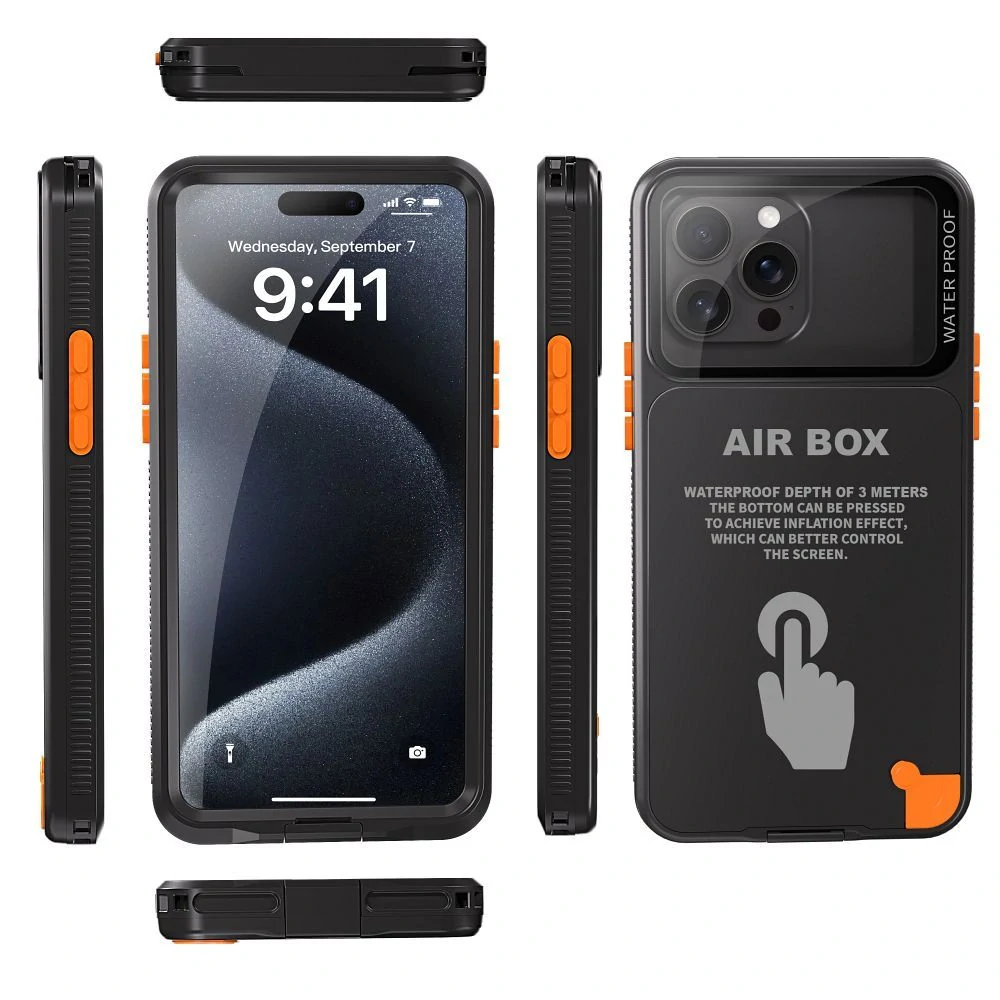 Voděodolný kryt na mobil Shellbox Airbox 6.7 černý