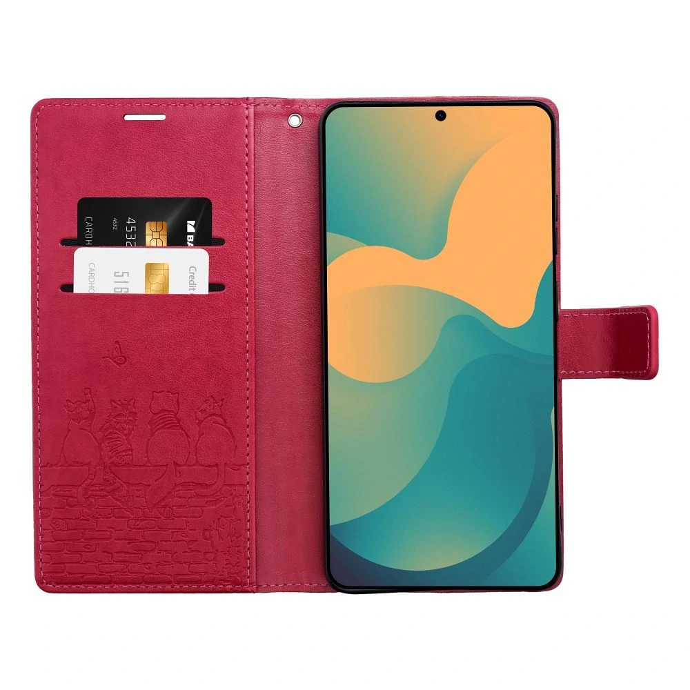 Flip pouzdro Redmi Note 15 4G Mezzo magenta kočky