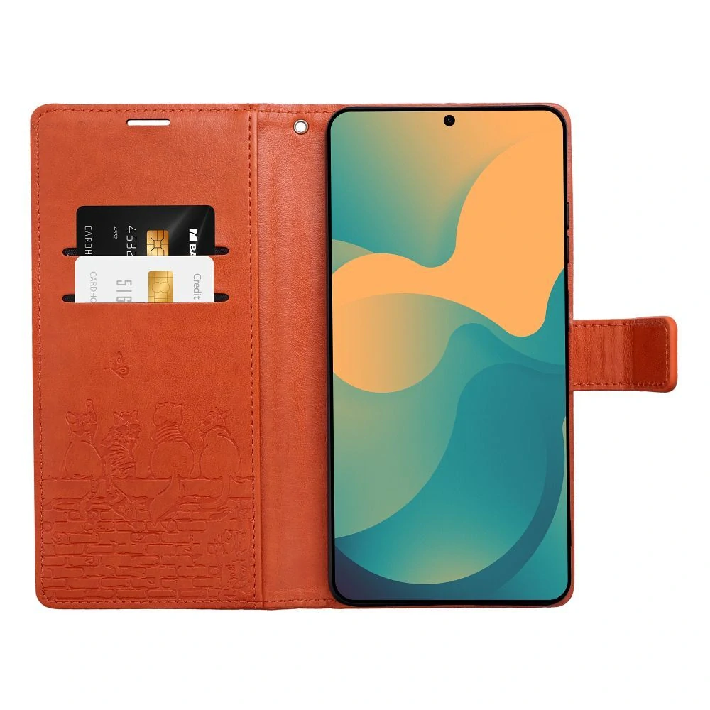 Flip pouzdro Redmi Note 15 4G Mezzo oranžové kočky