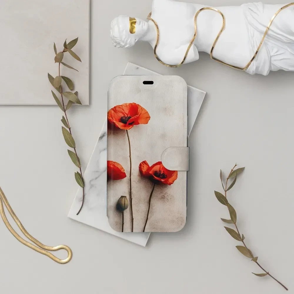 Flipové pouzdro Mobiwear - Samsung Galaxy A50 - VP42S Vlčí máky