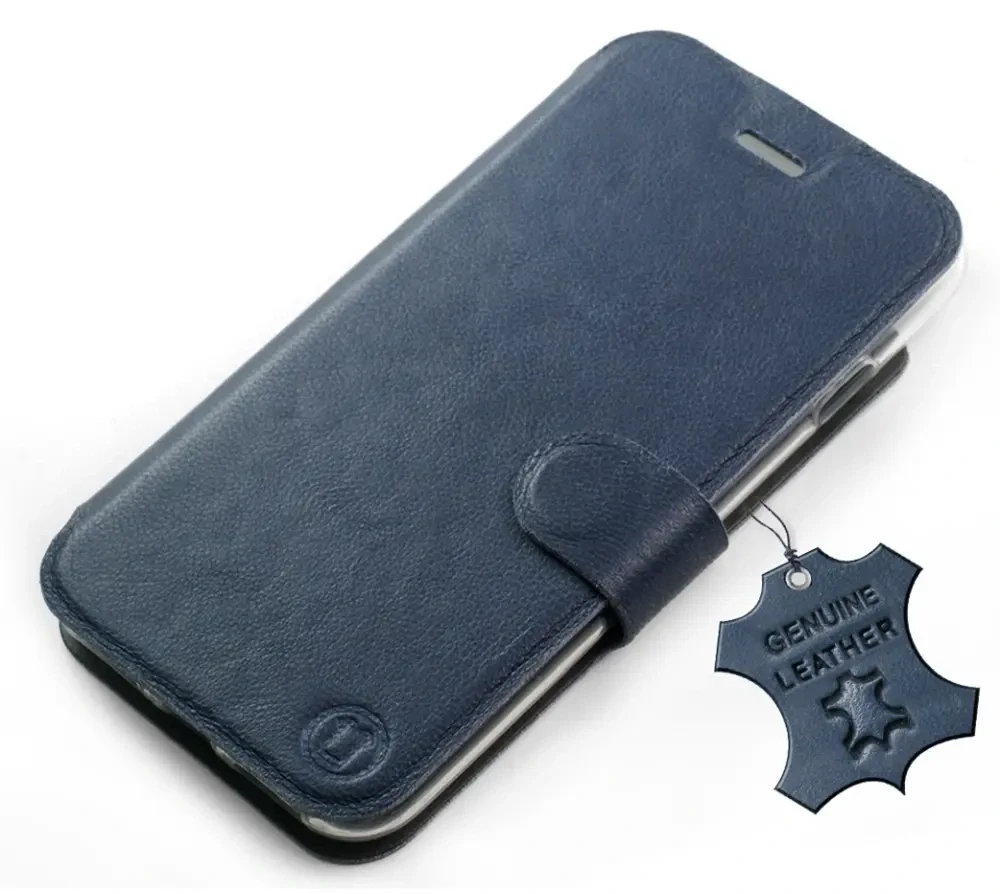Kožené flip pouzdro na mobil Xiaomi 17 Pro - Mobiwear - modré