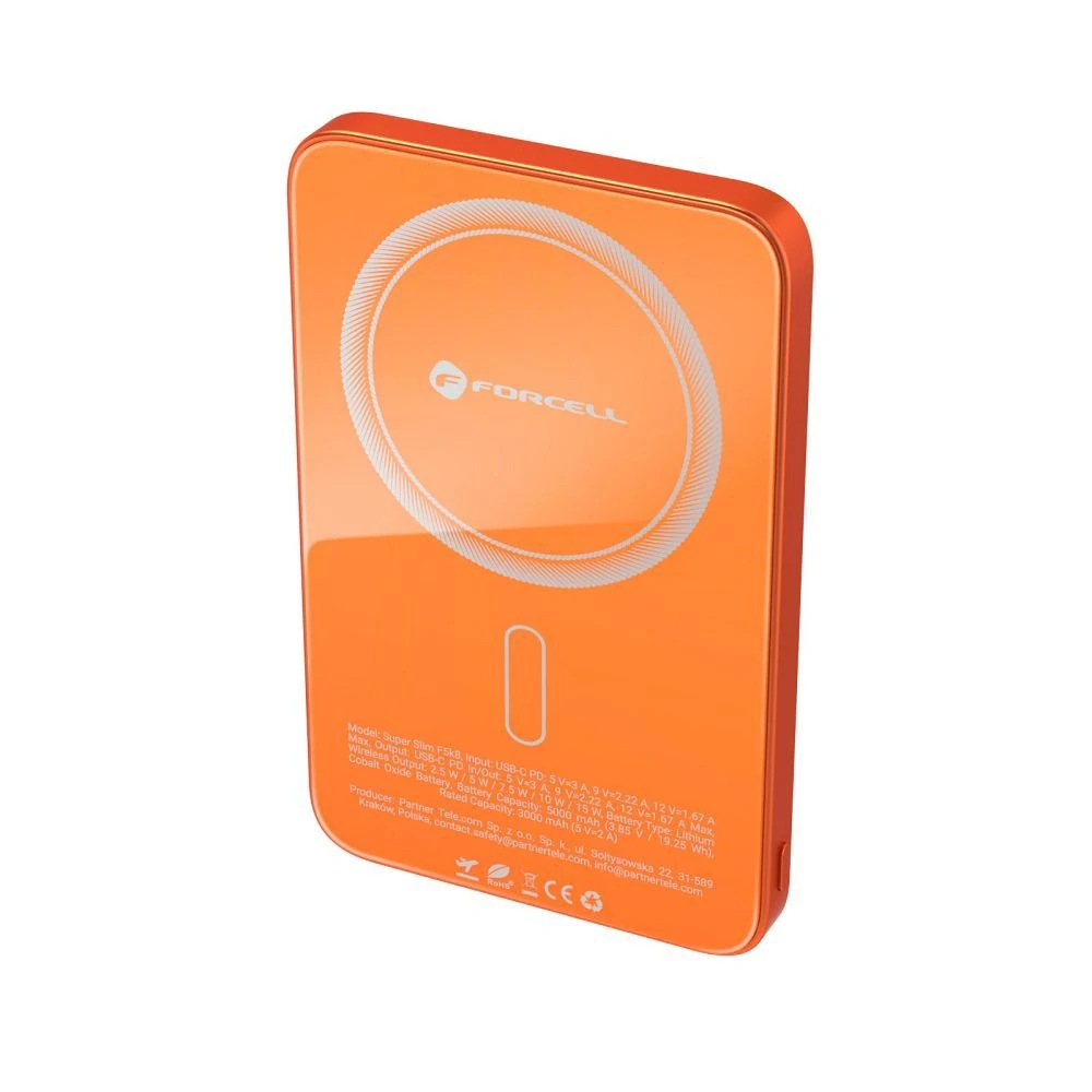 Powerbanka Forcell SuperSlim F5K8 MagSafe 5000mAh oranžová