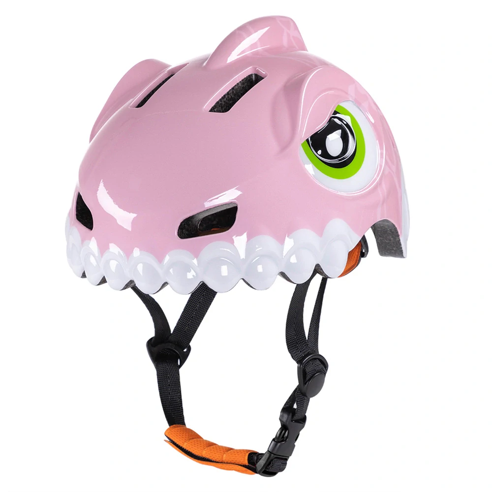 Dětská helma na kolo Wozinsky Dinosaur velikost S 52-56 cm růžová