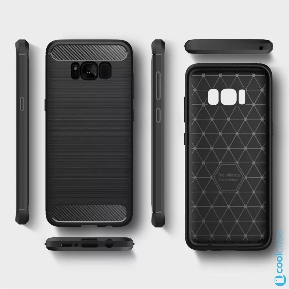 Silikonové pouzdro na mobil Coolcase Carbon pro Samsung Galaxy S8 Černé