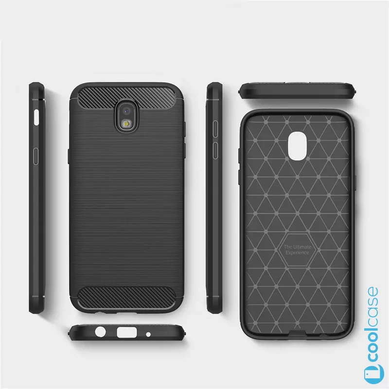 Silikonové pouzdro Coolcase Carbon na mobil Samsung Galaxy J3 (2017) Černé