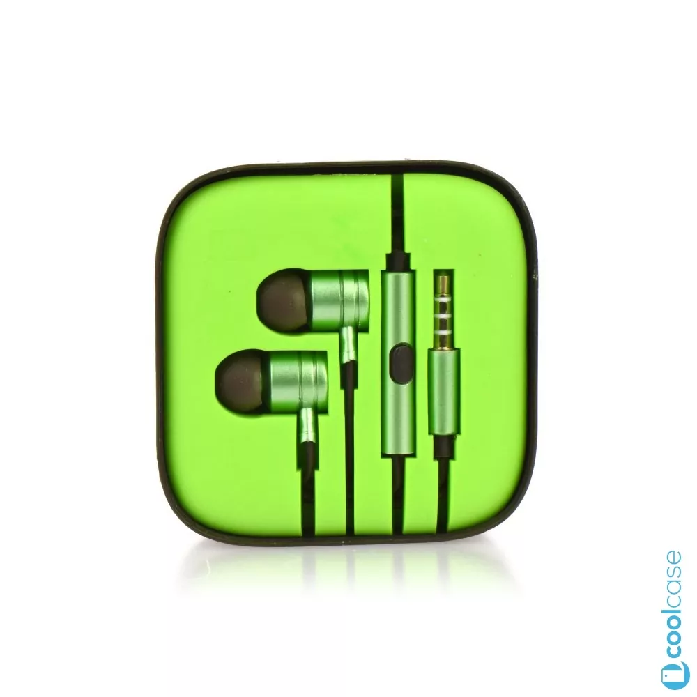 Handsfree sluchátka do uší Metal MI Stereo, 3,5mm jack, Green
