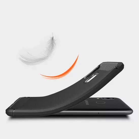 Silikonové pouzdro Coolcase Carbon na mobil Samsung Galaxy A20e Černé