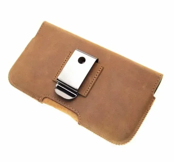 Horizontální kožené univerzální pouzdro na opasek FIXED Posh, pravá kůže, vel. 6XL, hnědé