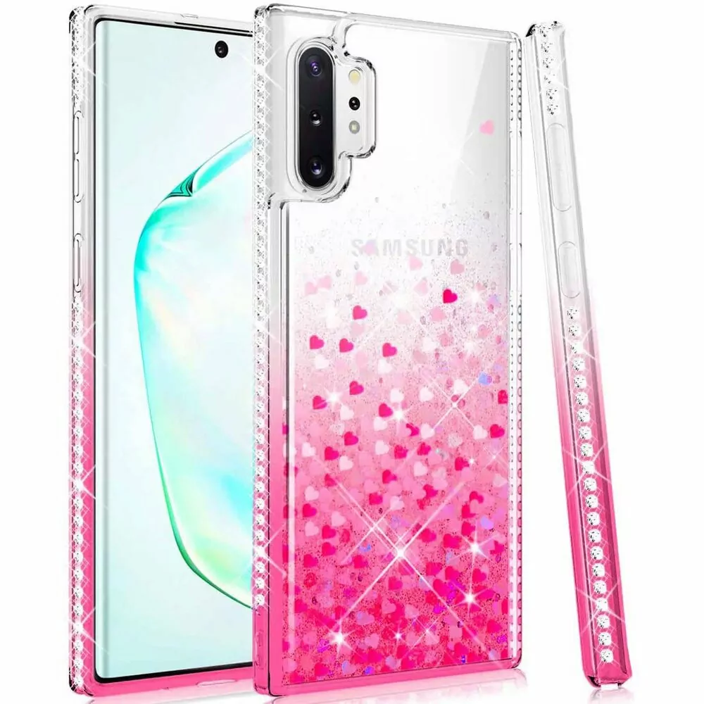 Třpytkové pouzdro Sand Case Diamond na mobil Samsung Galaxy M21 Růžové - čiré