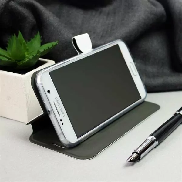 Kožené flip pouzdro Mobiwear - Samsung Galaxy M21 - Černé