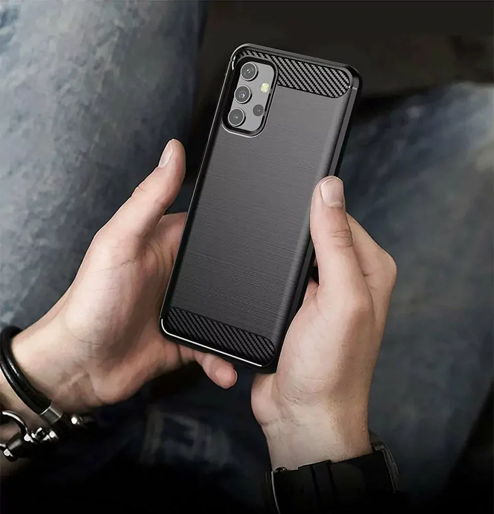 Silikonové pouzdro Coolcase Carbon pro mobil Samsung Galaxy A32 5G Černé