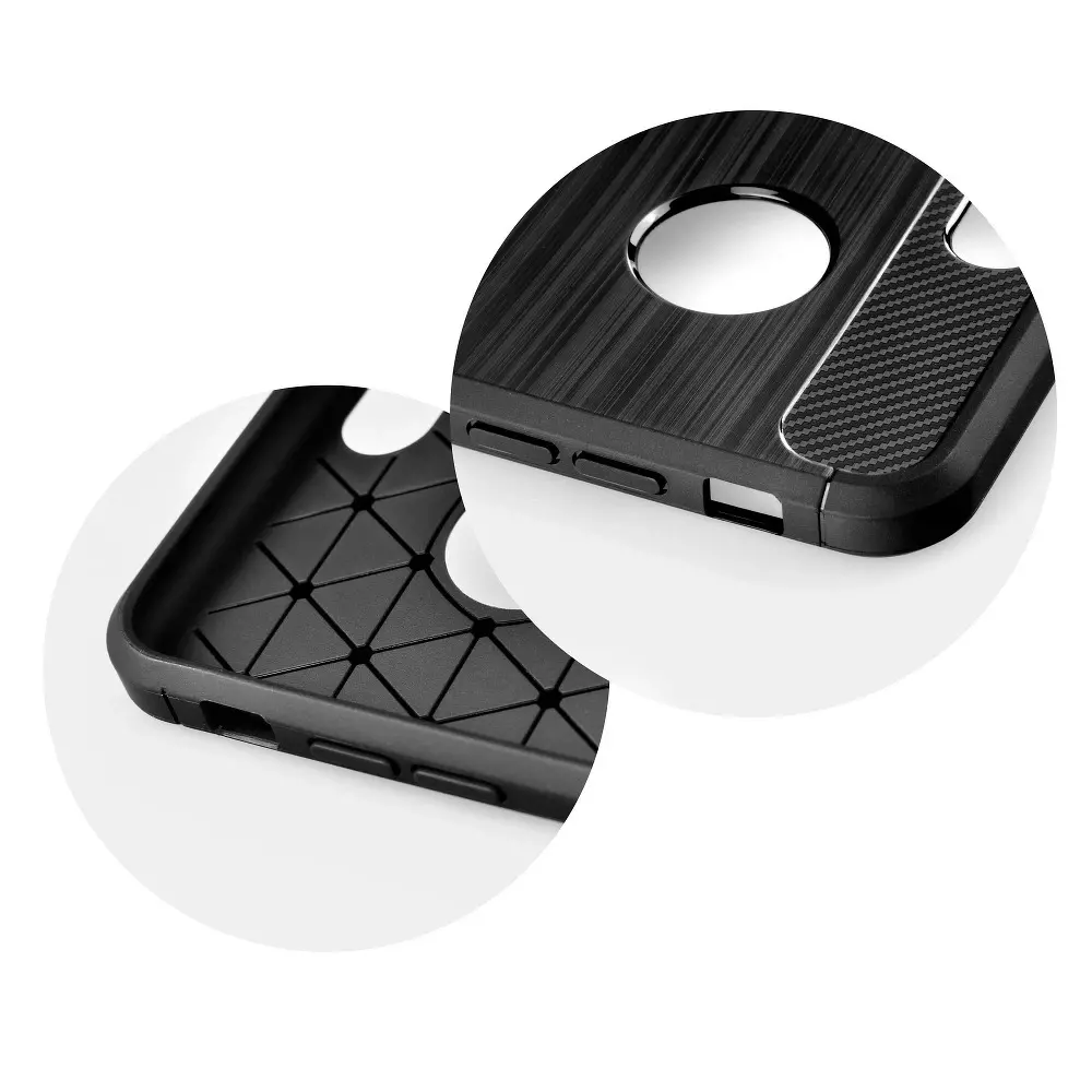Silikonové pouzdro Coolcase Carbon na mobil Xiaomi Poco X3 NFC / Xiaomi Poco X3 Pro Černé
