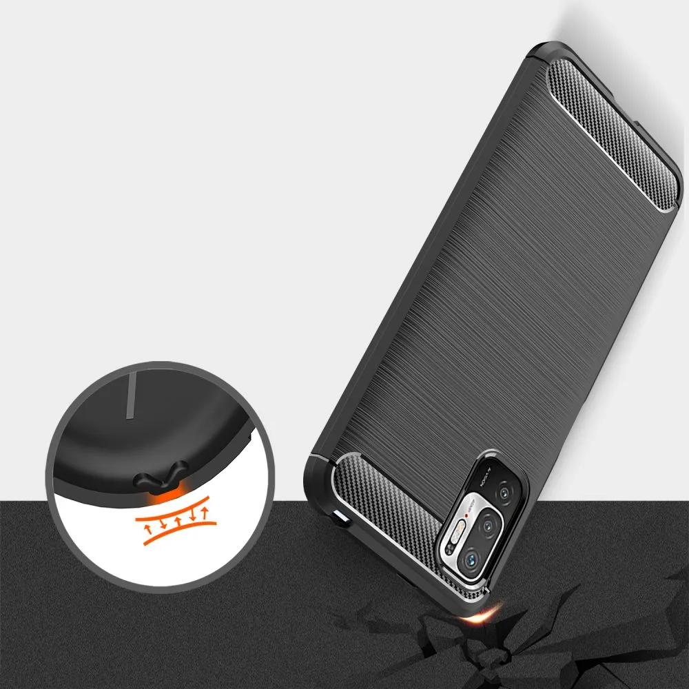 Silikonové pouzdro Coolcase Carbon na mobil Xiaomi Poco M3 Pro / Xiaomi Poco M3 Pro 5G / Xiaomi Redmi Note 10 5G Černé