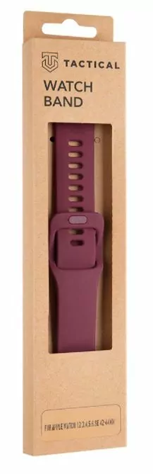 Tactical 798 Wine Red Náhradní silikonový pásek / řemínek s přezkou k hodinkám Apple Watch 1 / 2 / 3 / 4 / 5 / 6 / 7 / SE 42 / 44 / 45 mm