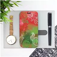 Flipové pouzdro Mobiwear na mobil Apple iPhone 13 Pro Max - MG01S Vodovkové kaktusy - výprodej