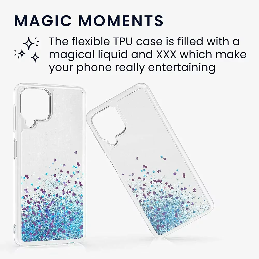 Třpytkové pouzdro kwmobile Flowing Liquid na mobil Samsung Galaxy A22 4G - Gold