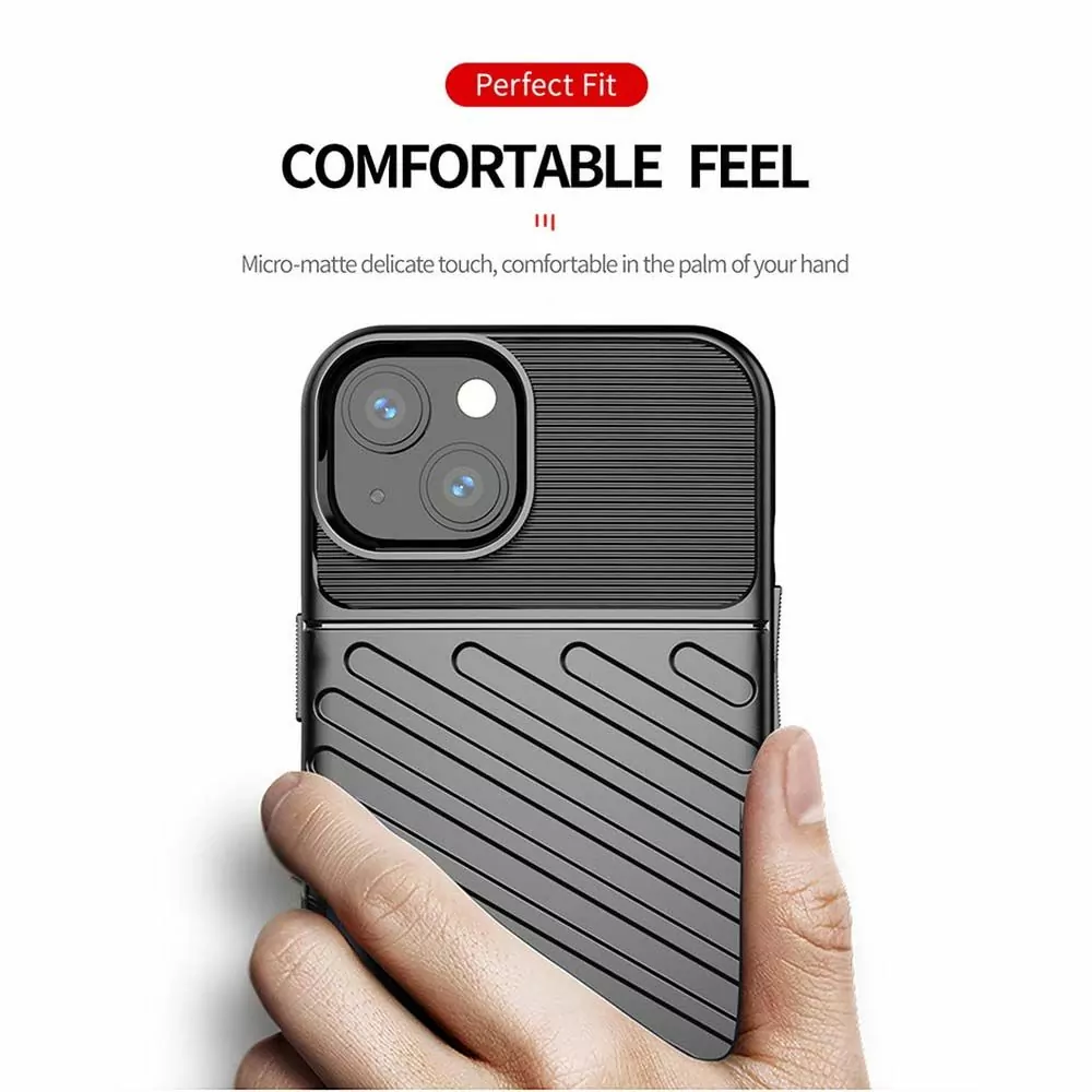 Odolnější gumové pouzdro Thunder na mobilní telefon Apple iPhone 14 Plus Černé