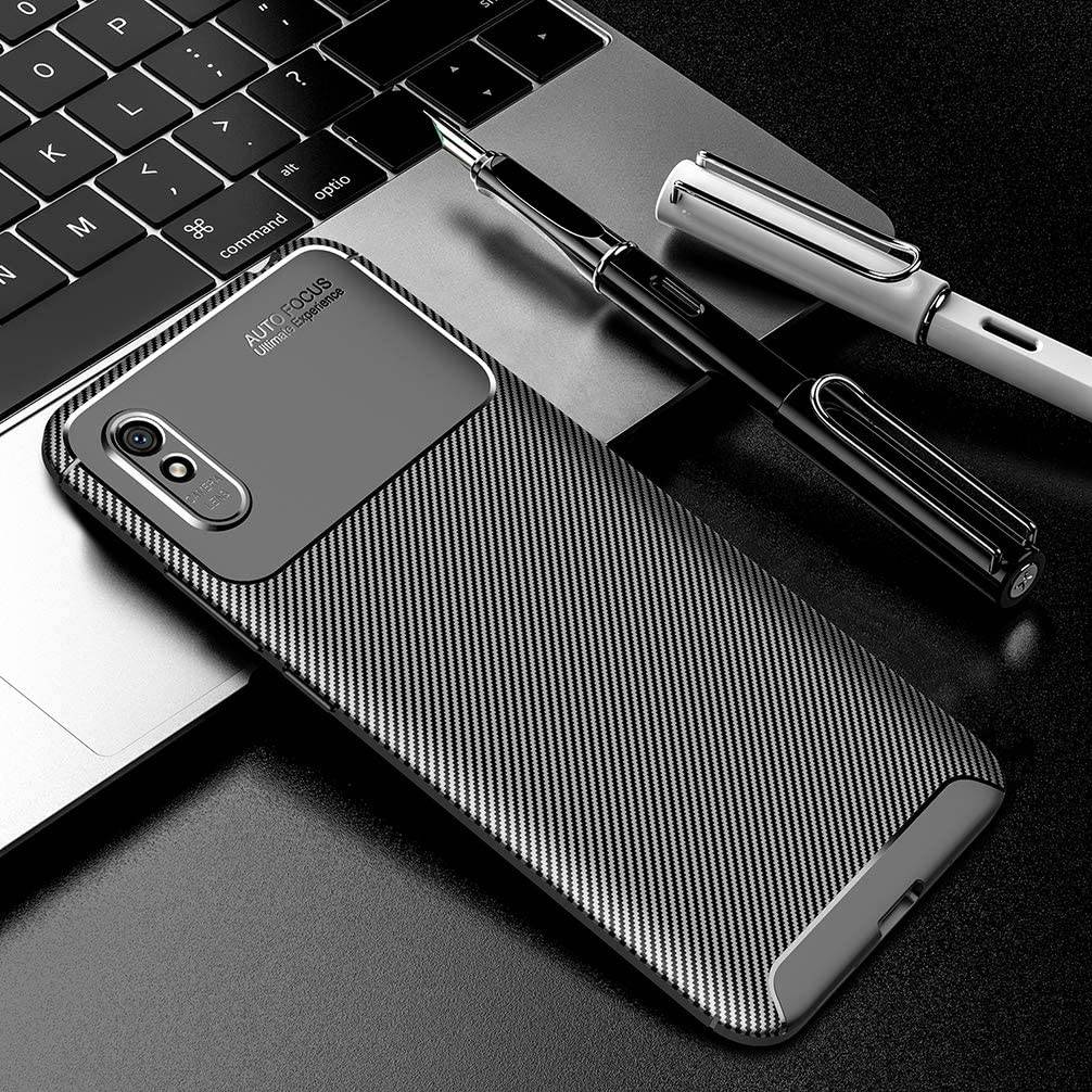 Silikonové pouzdro Premium Coolcase Carbon na mobil Xiaomi Redmi 9A / 9AT Černé
