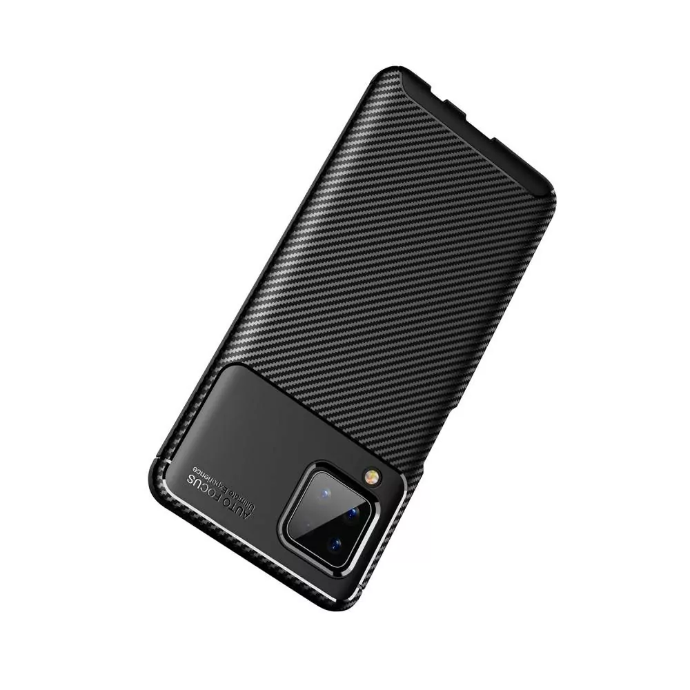 Silikonové pouzdro Premium Coolcase Carbon na mobil Samsung Galaxy A12 / M12 Černé
