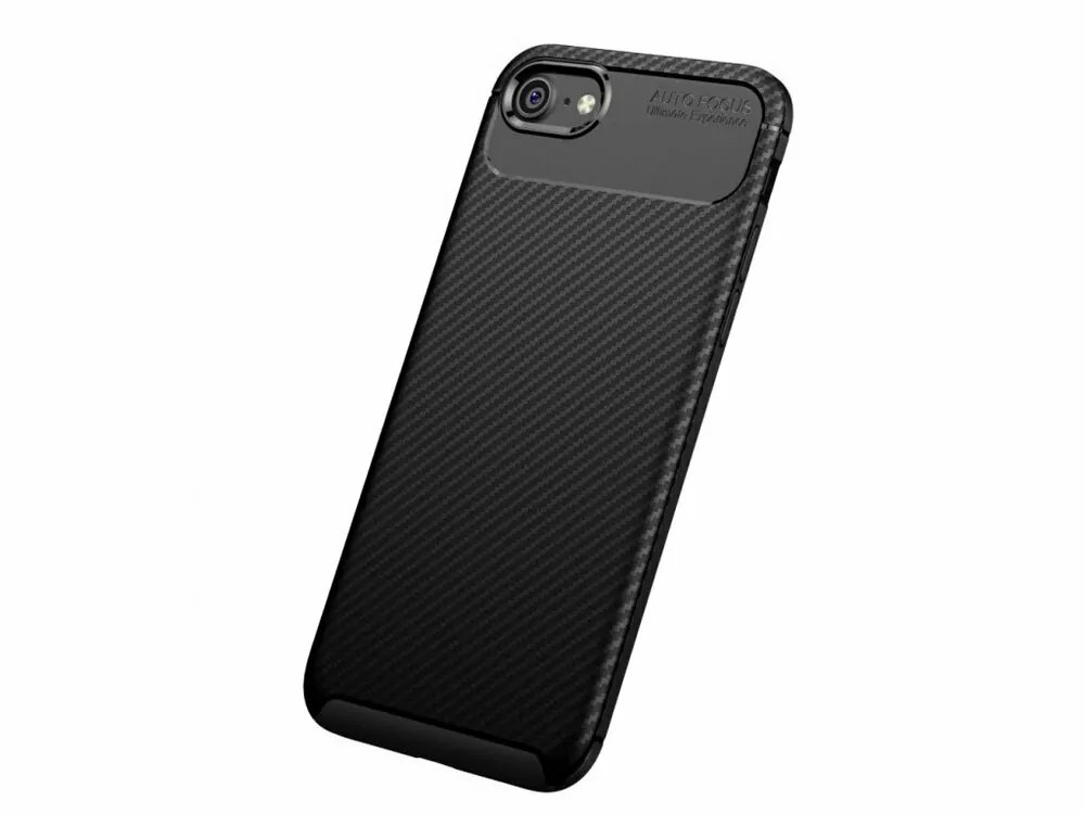 Silikonové pouzdro Premium Coolcase Carbon na mobil Apple iPhone 7 / 8 / SE 2020 / SE 2022 Černé