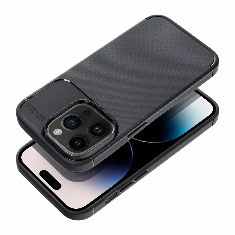 Silikonové pouzdro Premium Coolcase Carbon na mobil Apple iPhone 14 Pro Černé