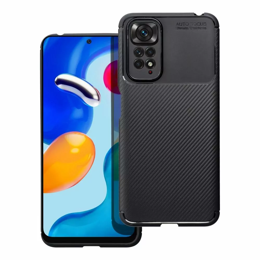 Silikonové pouzdro Premium Coolcase Carbon na mobil Xiaomi Redmi Note 11 / 11S Černé