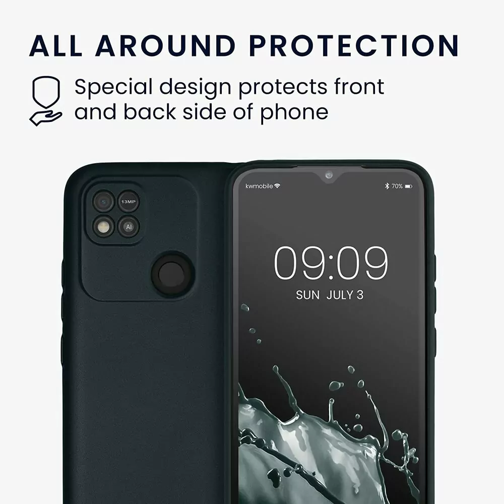 Silikonové pouzdro kwmobile na mobil Xiaomi Redmi 10A Tmavě zelené